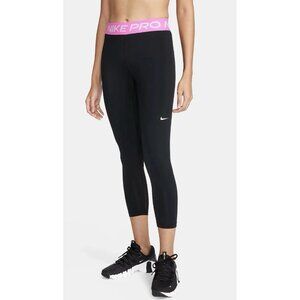 Nike Pro 365 Women's Mid-Rise Mesh-Paneled 3/4 Leggings Black Size NWT!   Medium
